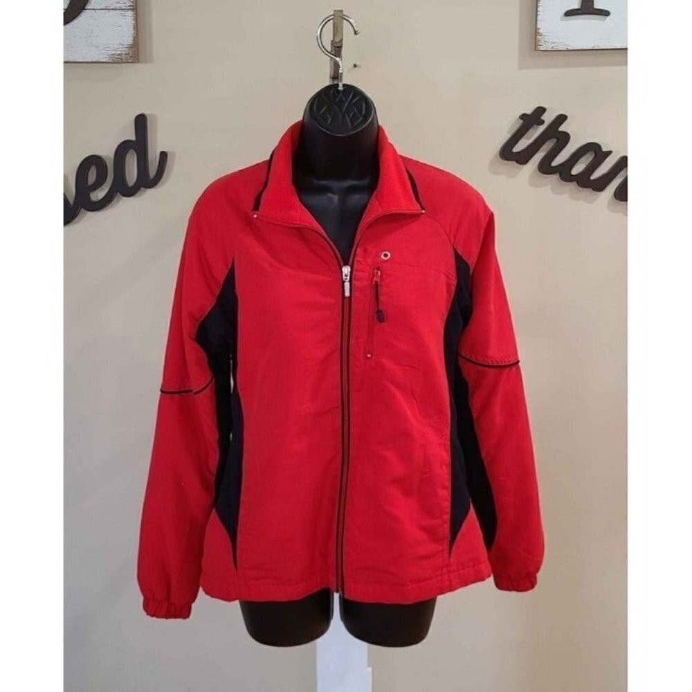 Danskin Now Red Black Full Zip Jacket Size Small (4/6)